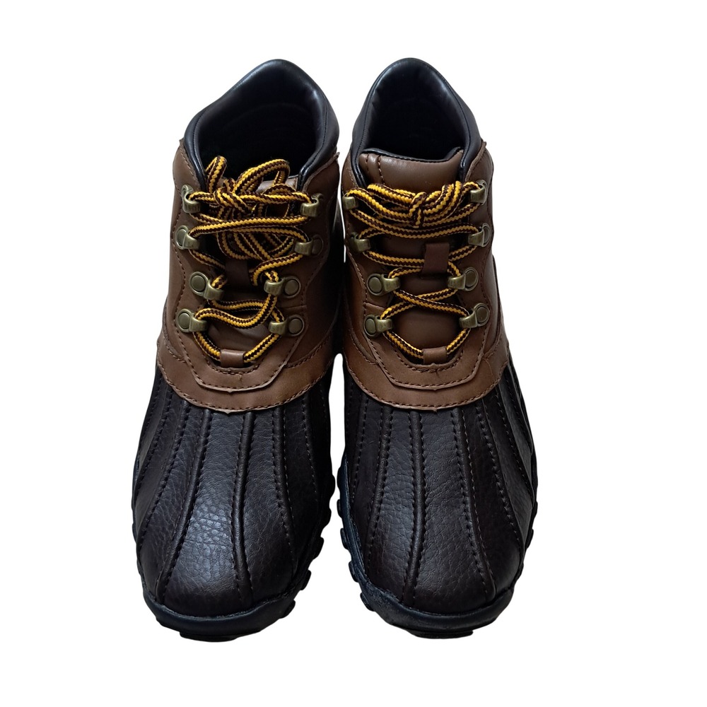 Ralph Lauren Polo Sport Duck Boots 6.5 Brown Leather Upper Low Top Lace Up - Picture 2 of 10